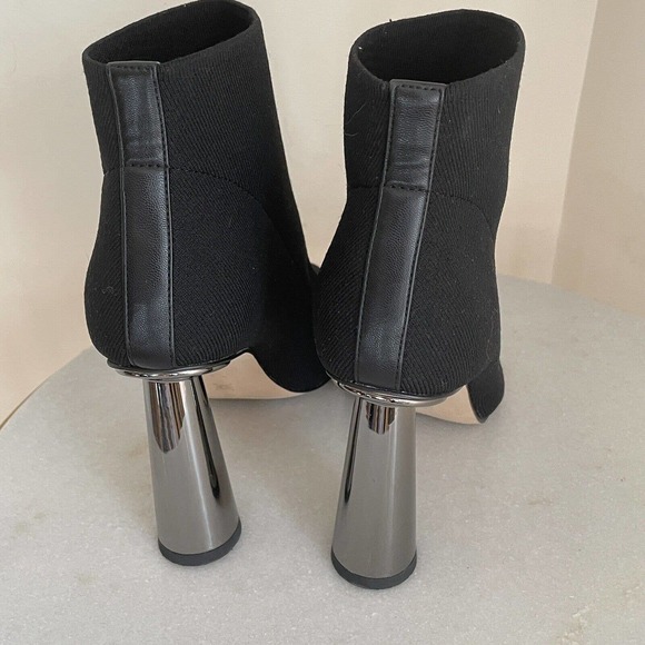 BCBGeneration Conny Black Stretch Fabric Ankle Boot Mirrored Heels Women’s 7.5 - Picture 16 of 16